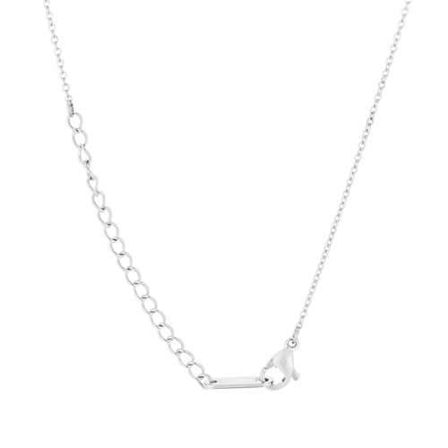 Elaina Rhodium Stainless Steel B Initial Necklace