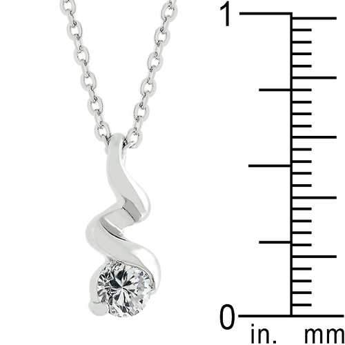 Rhodium Plated Finish Twist Pendant