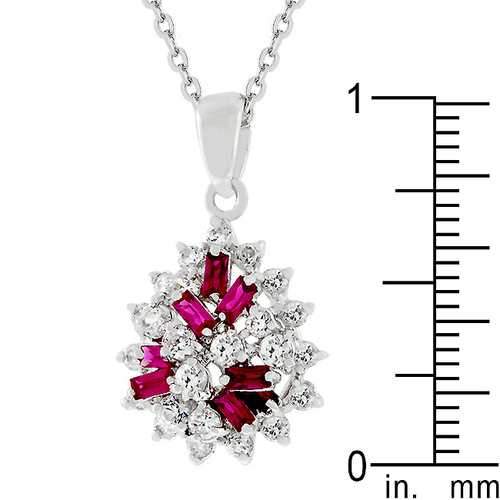 Mixed Ruby Red Cluster Pendant