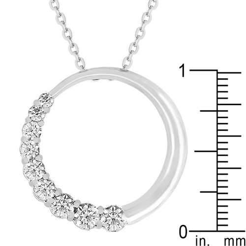 Graduated Cubic Zirconia Circle Pendant