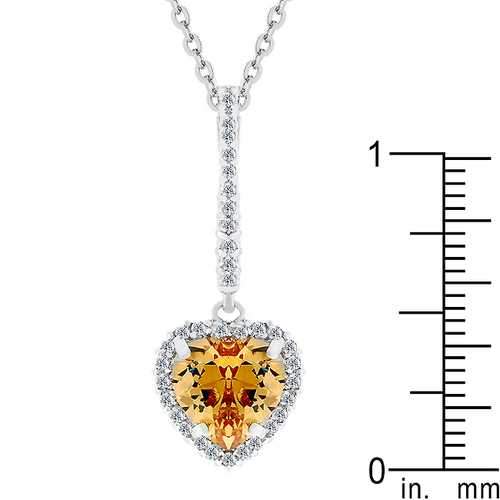 Champagne Heart Drop Pendant