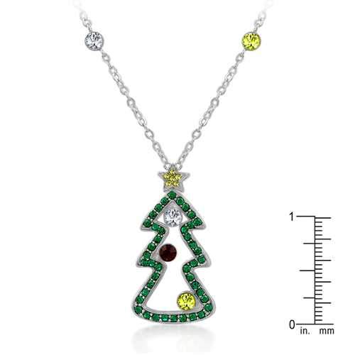 Cubic Zirconia Christmas Pendant