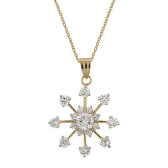 Golden Snowflake Drop Pendant