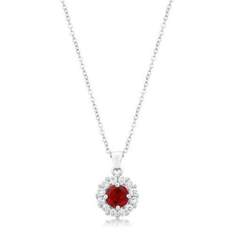 Bella Bridal Pendant in Ruby Red