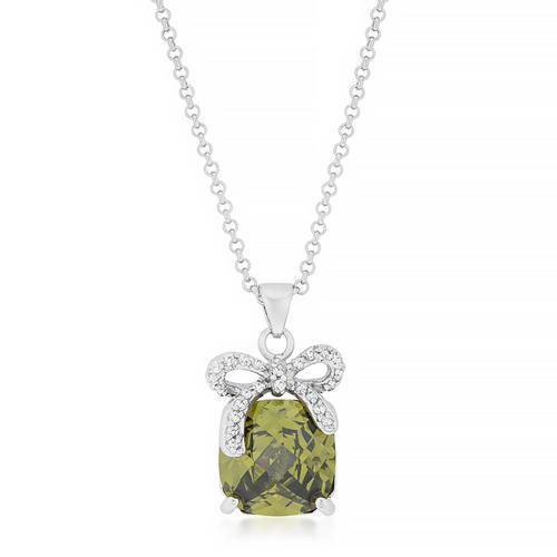 Olivine Pendant with Bow