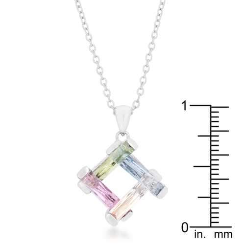 Myra Necklace 10ct Multicolor Rhodium Necklace