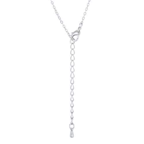 Lovely Rhodium Necklace with CZ Disk Pendant