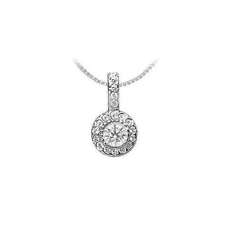 Diamond Circle Pendant : 14K White Gold - 0.55 CT Diamonds