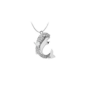 Diamond Fish Pendant : 14K White Gold - 0.75 CT Diamonds