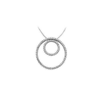 Diamond Circle Pendant : 14K White Gold - 1.25 CT Diamonds