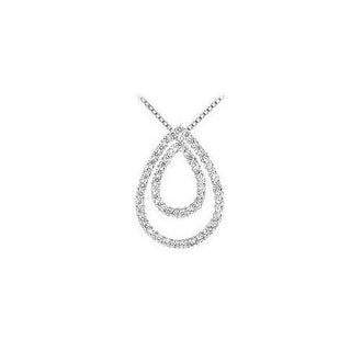 Pear Shape Diamond Pendant : 14K White Gold - 1.75 CT Diamonds