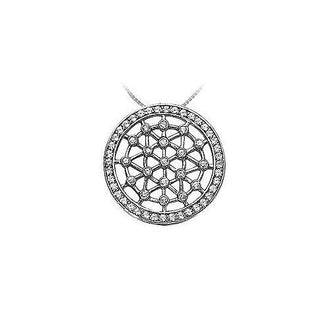 Diamond Circle Pendant : 14K White Gold - 0.75 CT Diamonds