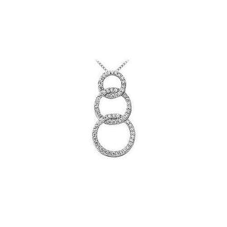 Diamond Circle Pendant : 14K White Gold - 0.75 CT Diamonds