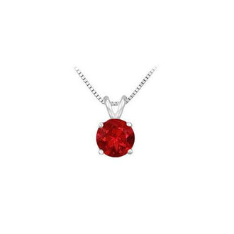 14K White Gold Prong Set Natural Ruby Solitaire Pendant 0.25 CT TGW