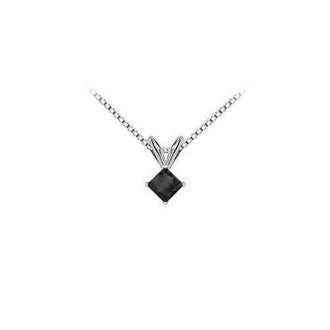 14K White Gold : Princess Cut Diamond Solitaire Pendant - 1.00 CT. TW.