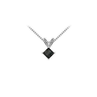 14K White Gold : Princess Cut Diamond Solitaire Pendant - 1.50 CT. TW.