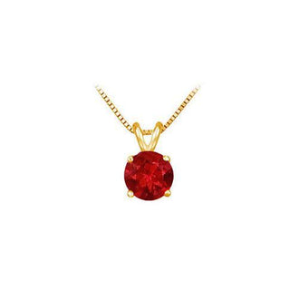 14K Yellow Gold Prong Set Natural Ruby Solitaire Pendant 0.25 CT TGW