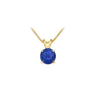 14K Yellow Gold Prong Set Natural Sapphire Solitaire Pendant 0.25 CT TGW