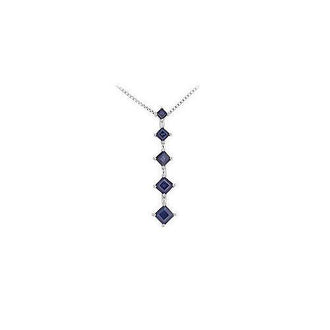 Sapphire Journey Pendant : 14K White gold - 1.50 CT TGW