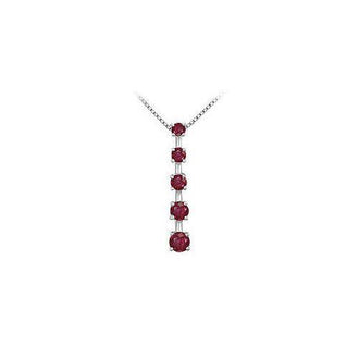 Ruby Journey Pendant : 14K White Gold - 1.00 CT TGW