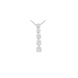 Diamond Journey Pendant : 14K White Gold - 1.50 CT Diamonds