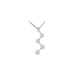 Diamond Zig-Zag Journey Pendant : 14K White Gold - 0.25 CT Diamonds