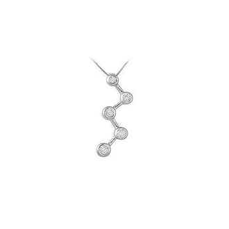 Diamond Zig-Zag Journey Pendant : 14K White Gold - 0.50 CT Diamonds