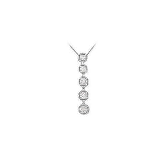 Diamond Journey Pendant : 14K White Gold - 0.75 CT Diamonds