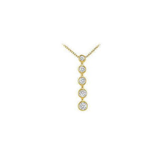 Bezel Diamond Journey Pendant : 14K Yellow Gold - 0.50 CT Diamonds