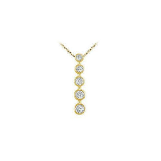 Bezel Diamond Journey Pendant : 14K Yellow Gold - 1.00 CT Diamonds