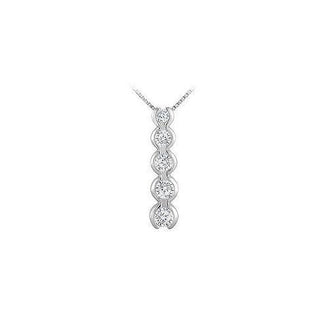 Diamond Journey Pendant : 14K White Gold - 1.00 CT Diamonds