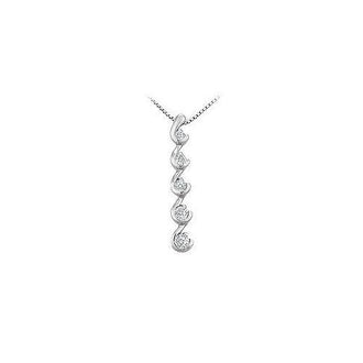 Diamond Journey Pendant : 14K White Gold - 0.25 CT Diamonds