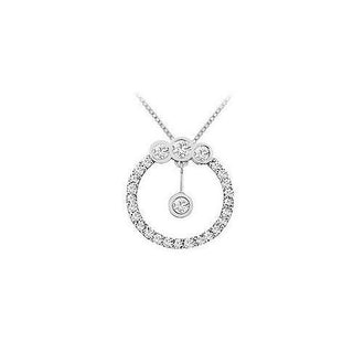 Diamond Circle Pendant : 14K White Gold - 0.75 CT Diamonds