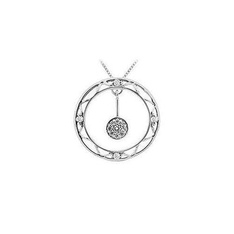 Diamond Circle Pendant : 14K White Gold - 0.25 CT Diamonds