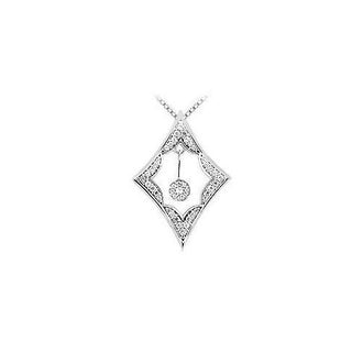 Diamond Frame Design Pendant : 14K White Gold - 0.50 CT Diamonds