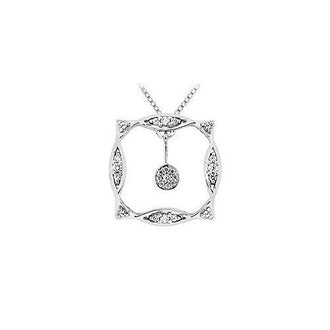 Diamond Frame Pendant : 14K White Gold - 0.25 CT Diamonds