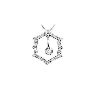 Diamond Frame Pendant : 14K White Gold - 0.50 CT Diamonds