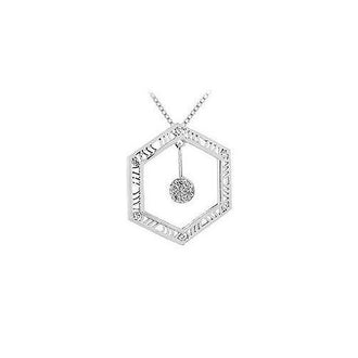 Diamond Pendant : 14K White Gold - 0.15 CT Diamonds