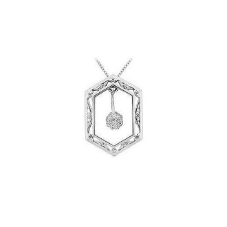 Diamond Frame Pendant : 14K White Gold - 0.50 CT Diamonds