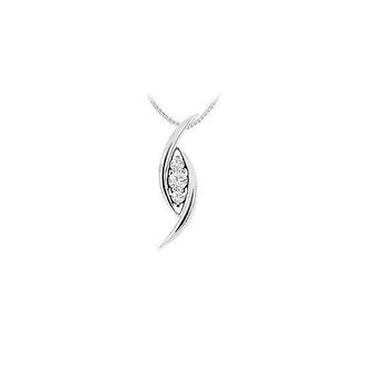 Diamond Pendant : 14K White Gold - 0.25 CT Diamonds