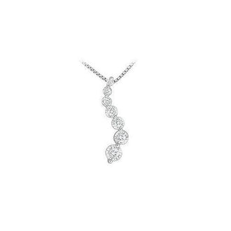 Diamond Journey Pendant : 14K White Gold - 1.00 CT Diamonds