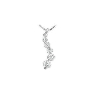 Diamond Journey Pendant : 14K White Gold - 1.50 CT Diamonds