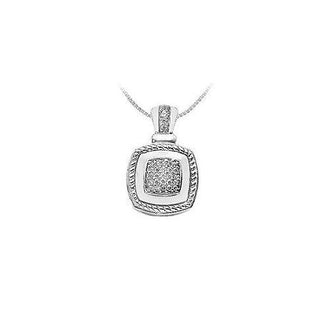 Diamond Rope Pendant : 14K White Gold - 0.33 CT Diamonds