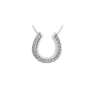 Diamond Horseshoe Pendant : 14K White Gold - 0.50 CT Diamonds