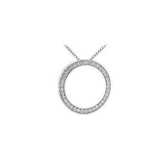 Diamond Circle Pendant : 14K White Gold - 0.50 CT Diamonds