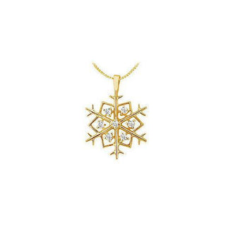 Diamond Flower Pendant : 14K Yellow Gold - 0.25 CT Diamonds