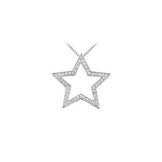 Diamond Star Pendant : 14K White Gold - 0.33 CT Diamonds