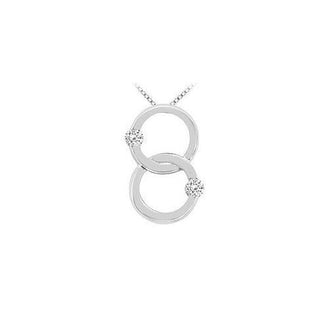 Diamond Circle Pendant : 14K White Gold - 0.30 CT Diamonds