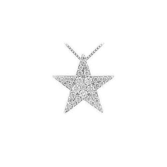 Diamond Star Pendant : 14K White Gold - 0.85 CT Diamonds