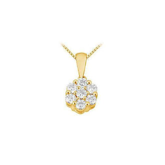 Diamond Flower Pendant : 14K Yellow Gold - 0.25 CT Diamonds